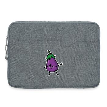 Aubergine eggplant dab dabbing - Laptoptasche 15" - Grau meliert - Vorne