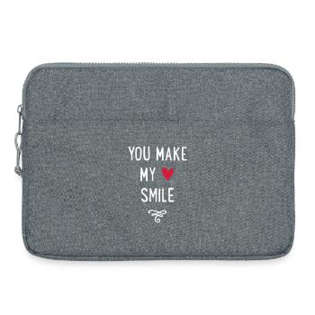 Tu fais sourire mon coeur - Sacoche pour ordinateur portable 15 pouces - gris chiné - Devant