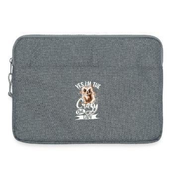Hibou Hibou Sort drôle - Sacoche pour ordinateur portable 15 pouces - gris chiné - Devant