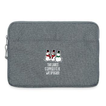 Freches Weihnachten Ugly Christmas Schneemann Witz - Laptoptasche 15" - Grau meliert - Vorne