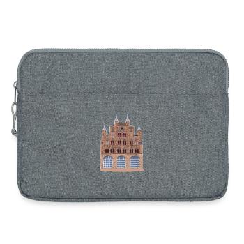 Stralsund Wolflamshaus without text, drawing Baltic Sea - Laptop bag 15" - heather grey - Front