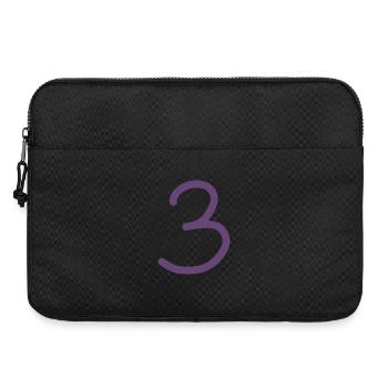 3 Nummer drei Zahl violett Geburtstag - Laptoptasche 15" - Schwarz - Vorne