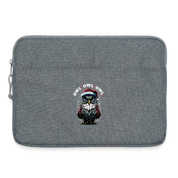 Santa Claus Owl - Laptop bag 15" - heather grey - Front