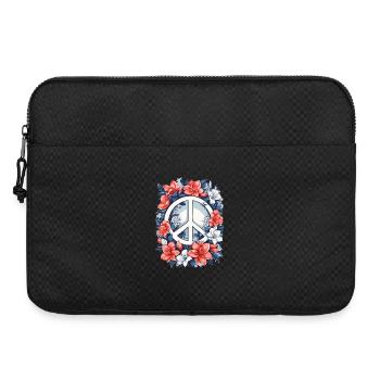 Signe de paix avec des fleurs - Sacoche pour ordinateur portable 15 pouces - noir - Devant