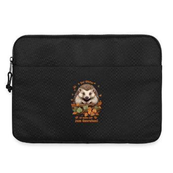 Süßer Igel im Laubhaufen - Laptoptasche 15" - Schwarz - Vorne