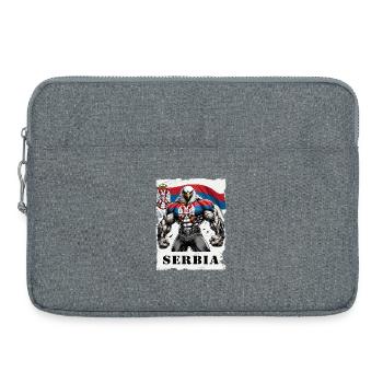 Serbia Eagle Bodybuilding Design - Laptop bag 15" - heather grey - Front