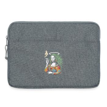 Floral Halo Mona – Retro Rauchen Art Design - Laptoptasche 15" - Grau meliert - Vorne