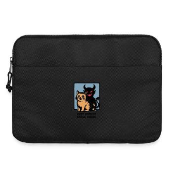 Cute Outside Chaos Inside Devilish Cat Funny Shirt - Laptop bag 15" - black - Front
