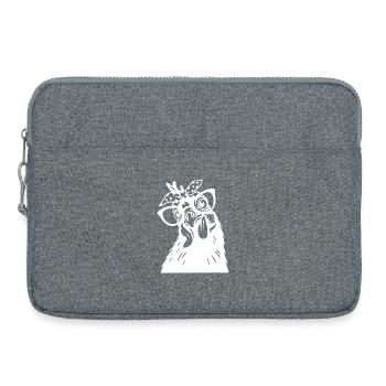 Funny Chicken with Bandana Art - Laptop bag 15" - heather grey - Front