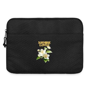 Elegantes Jasminblüten-Design - Laptoptasche 15" - Schwarz - Vorne