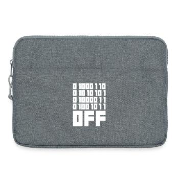 Binärcode F**k OFF – Nerd Humor & Geek Code - Laptoptasche 15" - Grau meliert - Vorne