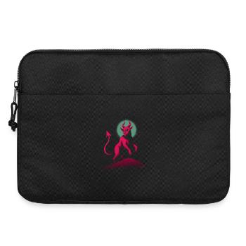 Retro Dämon auf Lavafelsen - Laptoptasche 15" - Schwarz - Vorne