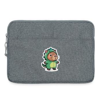 Capybara Dino Dinosaur - Laptop bag 15" - heather grey - Front
