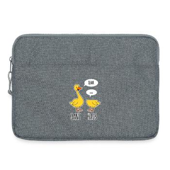Gans - Halb -Halbe Gans kann nicht sprechen - Laptoptasche 15" - Grau meliert - Vorne