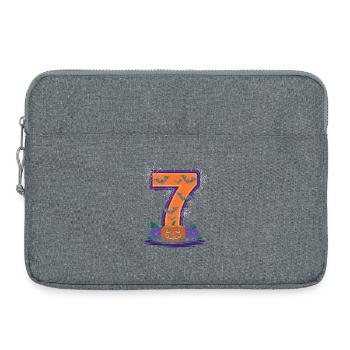 Halloween 7 Design with Pumpkins and Bats - Laptop bag 15" - heather grey - Front