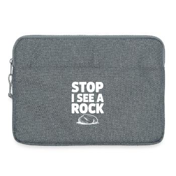 Stopp, ich sehe einen Stein - Laptoptasche 15" - Grau meliert - Vorne