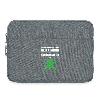 Gift for Old Man in the Shooting Club | Retro - Laptop bag 15" - heather grey - Front