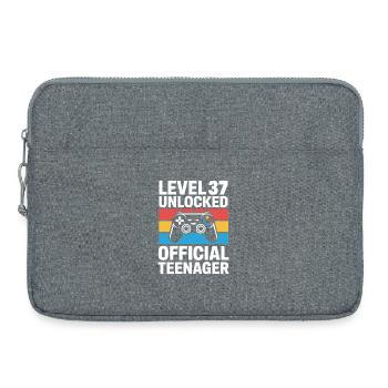 Level37 Freigeschalteter Teenager Retro - Laptoptasche 15" - Grau meliert - Vorne