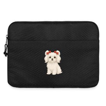 Chien maltis aux nœuds rouges - Sacoche pour ordinateur portable 15 pouces - noir - Devant