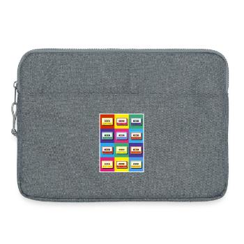 Cassettes pop art - Sacoche pour ordinateur portable 15 pouces - gris chiné - Devant