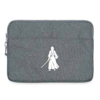 Anime Ronin Schwertkämpfer Rücken - Laptoptasche 15" - Grau meliert - Vorne