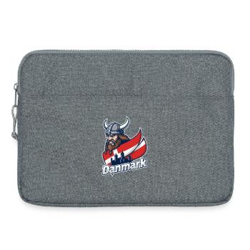 Emblème viking du Danemark - Sacoche pour ordinateur portable 15 pouces - gris chiné - Devant