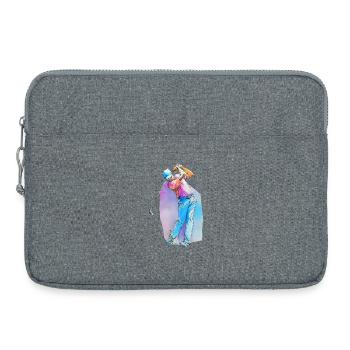 Joueur de golf sportif - Sacoche pour ordinateur portable 15 pouces - gris chiné - Devant