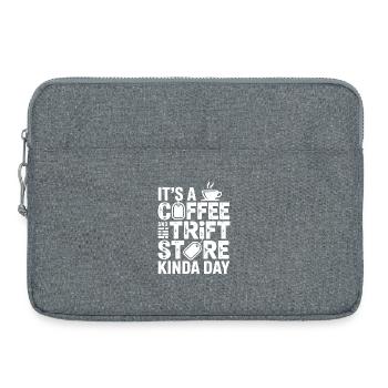 Journée café et friperie - Sacoche pour ordinateur portable 15 pouces - gris chiné - Devant