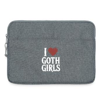 J’aime les filles gothiques - Sacoche pour ordinateur portable 15 pouces - gris chiné - Devant