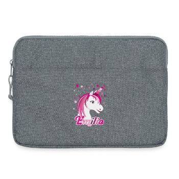 Emilia, nom de jeune fille, prénom préféré - Sacoche pour ordinateur portable 15 pouces - gris chiné - Devant