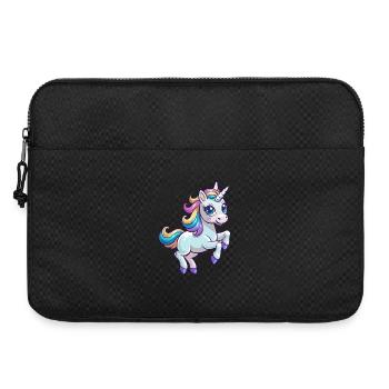 Baby unicorn jumping - Laptop bag 15" - black - Front
