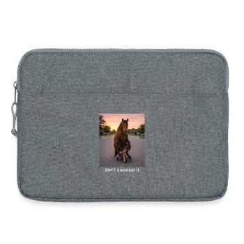 Nicht hinterfragen Pferdememe Lustiger Humor - Laptoptasche 15" - Grau meliert - Vorne