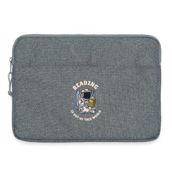 La lecture, c’est hors de ce monde - Sacoche pour ordinateur portable 15 pouces - gris chiné - Devant