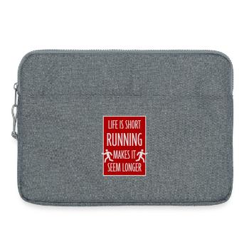 Life Is Short Running Makes It Seem Longer Funny - Laptop bag 15" - heather grey - Front