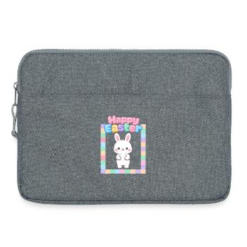 Hase Häschen Frühling Blumen Sommer Ostern Garten - Laptoptasche 15" - Grau meliert - Vorne