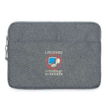 Coding witziger Spruch Prgrammierer - Laptoptasche 15" - Grau meliert - Vorne