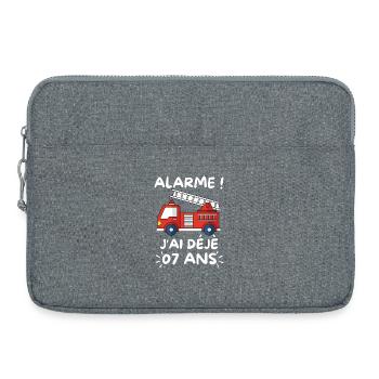 Alarm, ich bin schon 7 Jahre alt, Feuerwehrmanns Geburtstag - Laptoptasche 15" - Grau meliert - Vorne