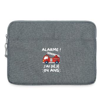 Feuerwehrauto zum 4-jährigen Jubiläum - Laptoptasche 15" - Grau meliert - Vorne