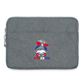 Cuba Pride & Home - Design du drapeau de Cuba - Sacoche pour ordinateur portable 15 pouces - gris chiné - Devant