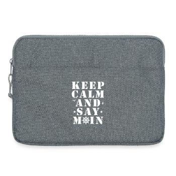 Drôle de la côte de mer, expression : Reste calme et dis Moin - Sacoche pour ordinateur portable 15 pouces - gris chiné - Devant