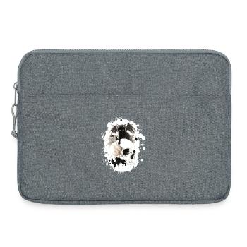 Chat sorcier sur un crâne - Sacoche pour ordinateur portable 15 pouces - gris chiné - Devant