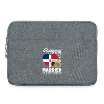 Dominikanische Republik Flagge Dom Rep Stolz - Laptoptasche 15" - Grau meliert - Vorne