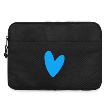 Blaues Herz neon retro style auffallend - Laptoptasche 15" - Schwarz - Vorne
