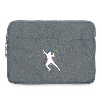 Climbing Wall Man White – Boulder Style - Laptop bag 15" - heather grey - Front