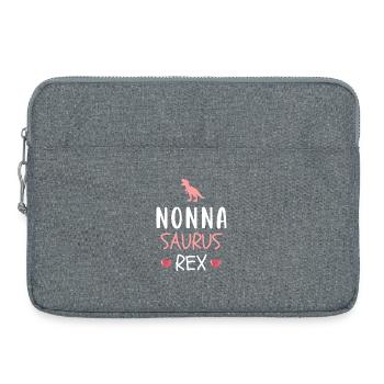Nonnasaurus Rex - Cute Nonna Dinosaur - Laptop bag 15" - heather grey - Front