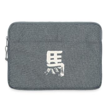 Horse - Chinese Character / Ink - Laptop bag 15" - heather grey - Front
