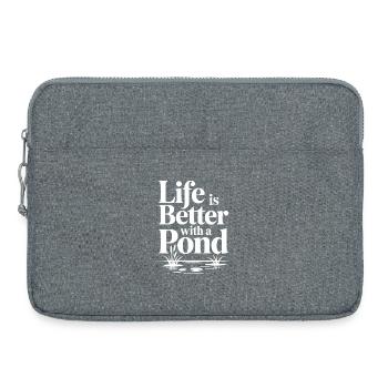 La vie est meilleure avec un étang - Sacoche pour ordinateur portable 15 pouces - gris chiné - Devant