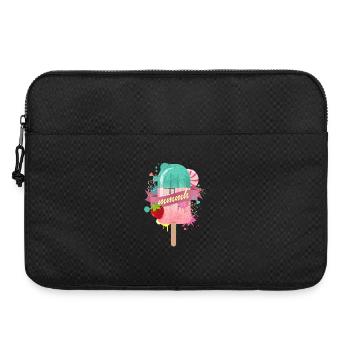Eis am Stiel mit Erdbeere - Laptoptasche 15" - Schwarz - Vorne