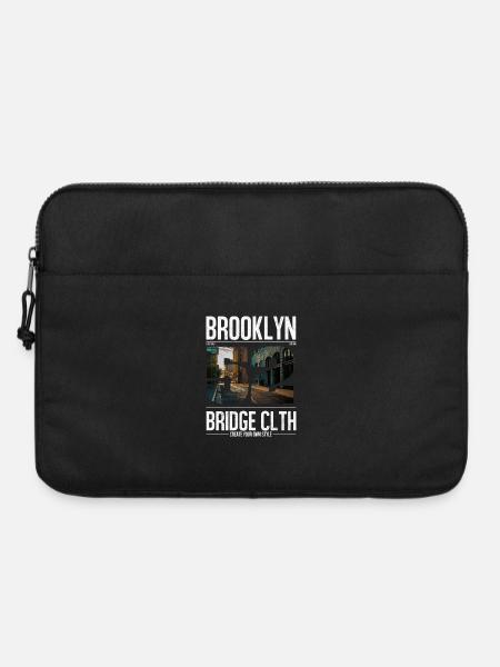 Brooklyn Bridge Straßenlinie - Laptoptasche 15" - Schwarz