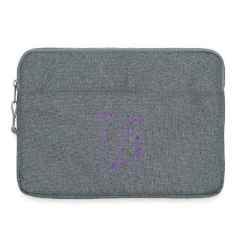Purple color speckles - Laptop bag 15" - heather grey - Front